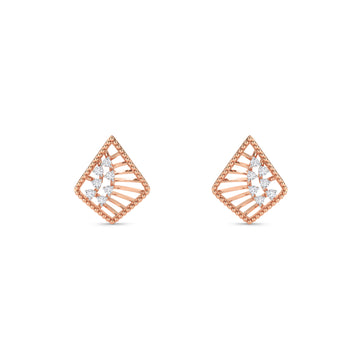 Kite Shape Diamond Grils Studs Earrings