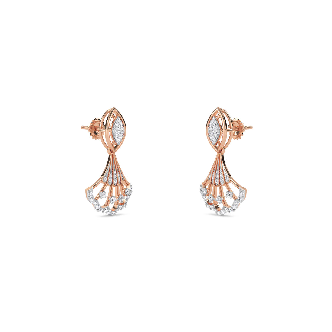 Gleaming Diamond Cluster Dangle Drop Earrings