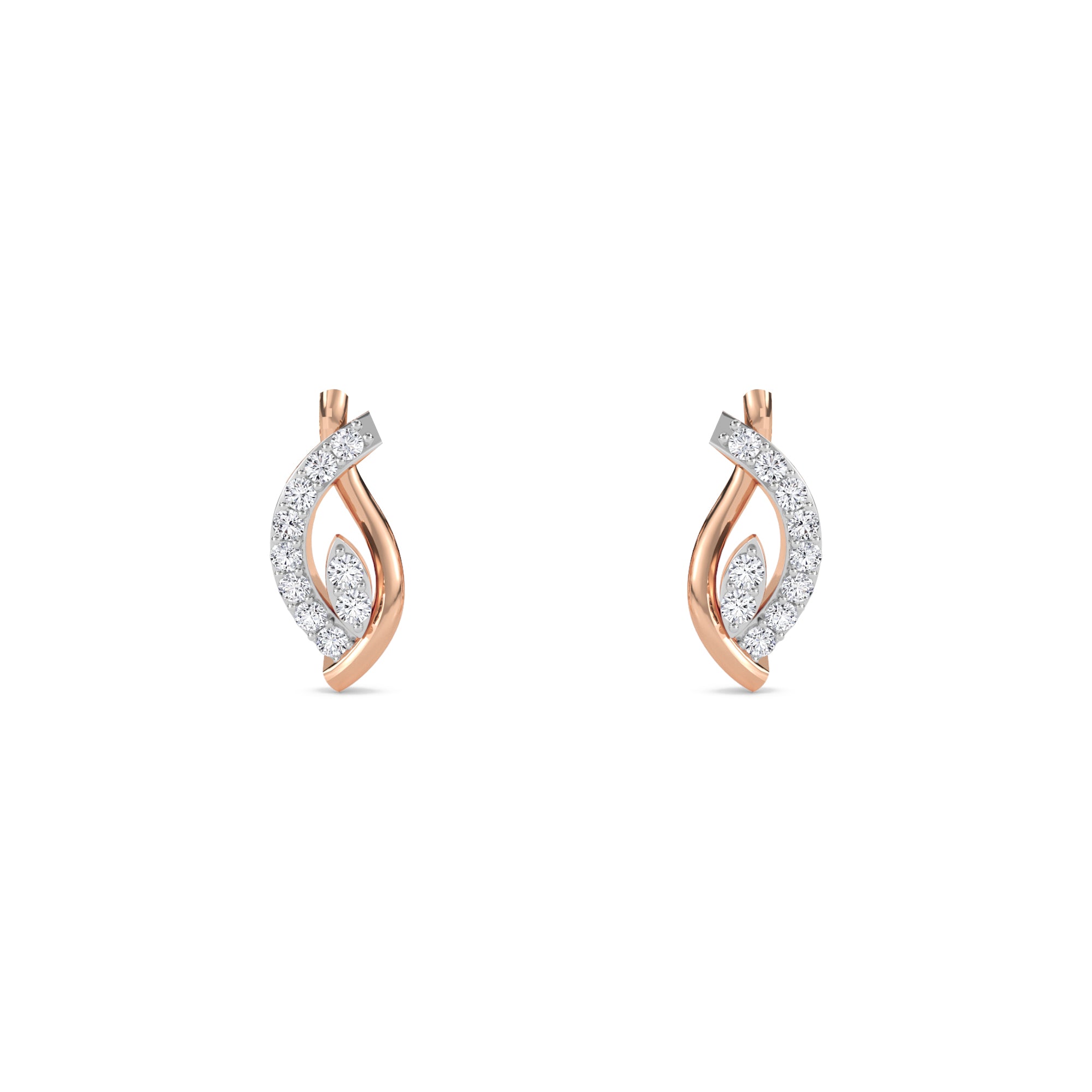 Artistic Round Diamond Stud Earrings