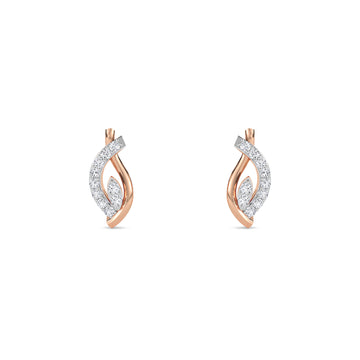 Artistic Round Diamond Stud Earrings