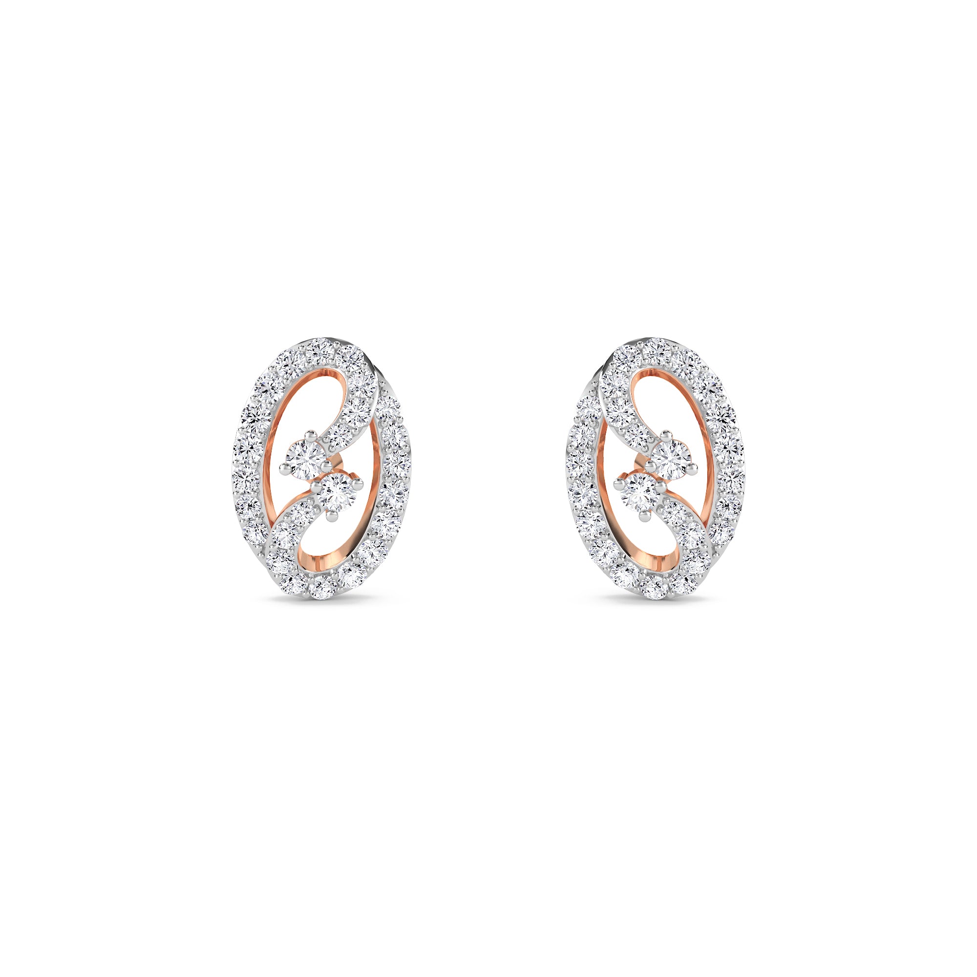 Dazzel Oval Shaped Diamond Dainty Studs