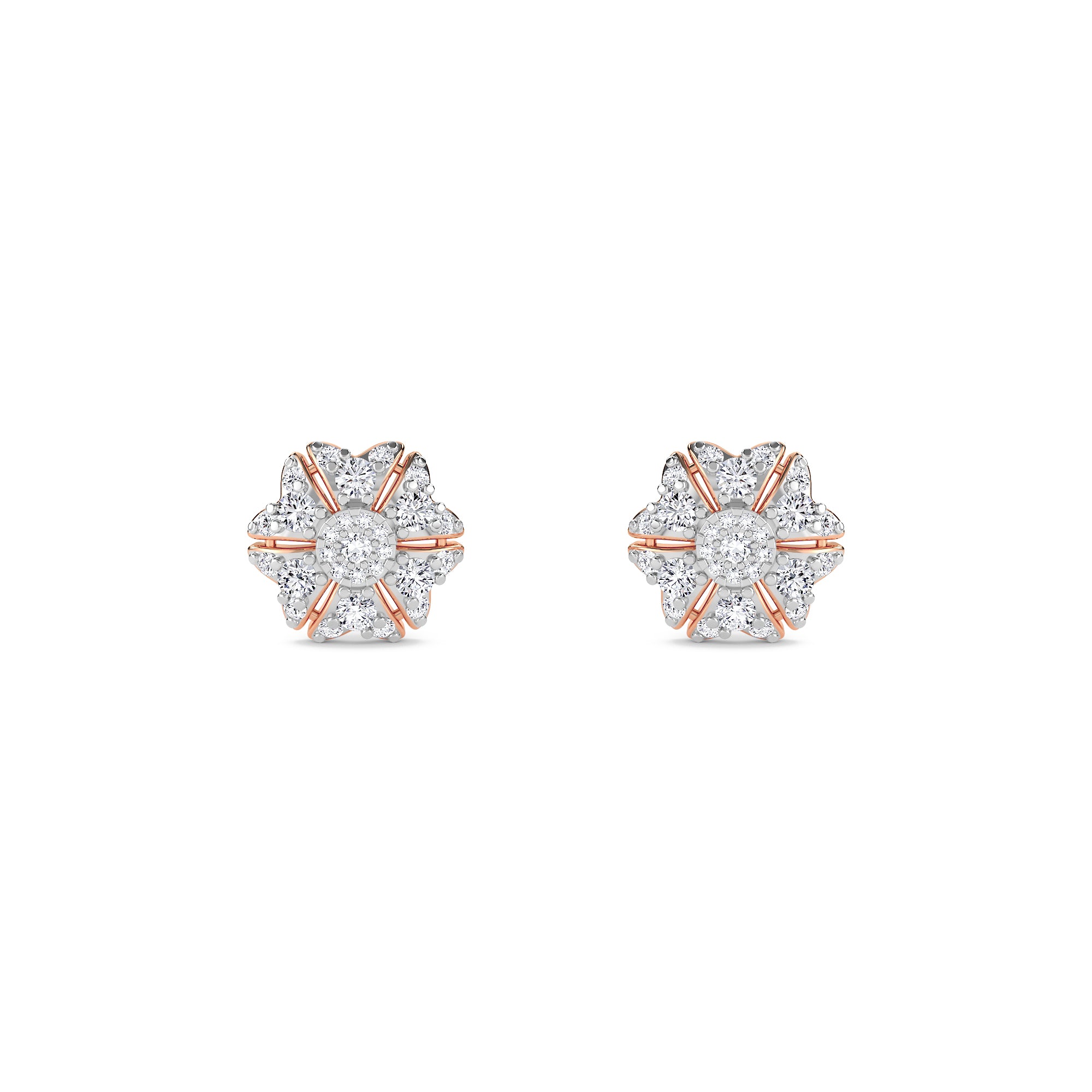 Diamond Cluster Flower Studs