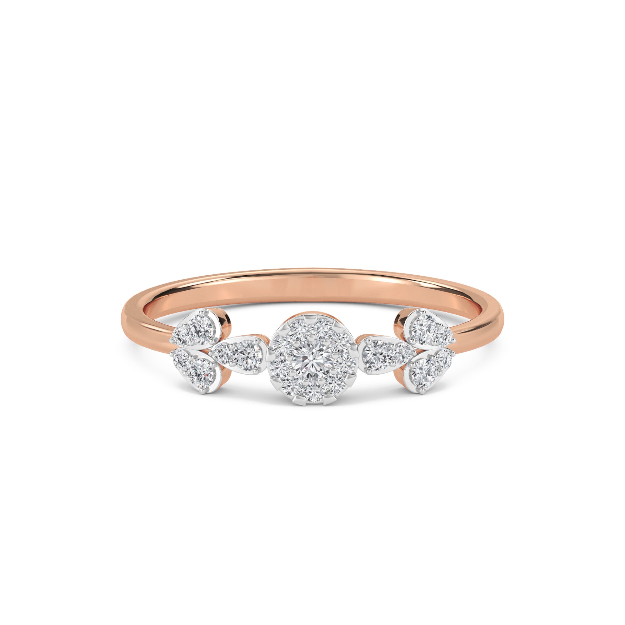 Casual Floret Lab Grown Diamond Dainty Ring