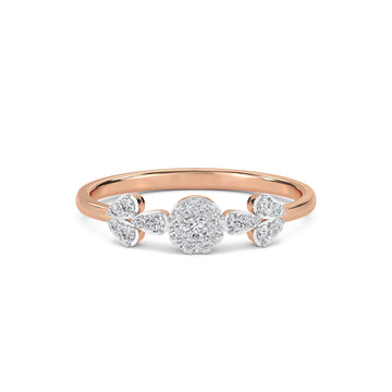 Casual Floret Lab Grown Diamond Dainty Ring