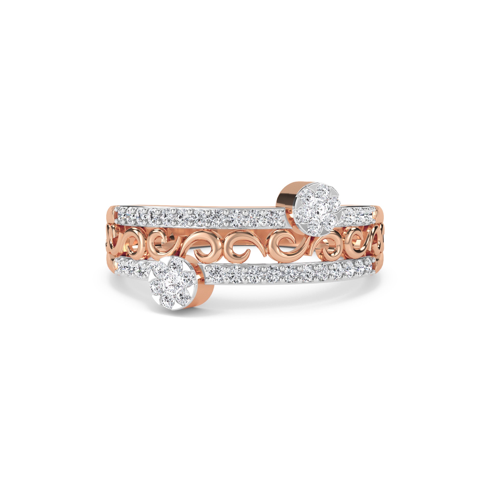 Lab Grown Diamond Art Deco Rose Gold Ring