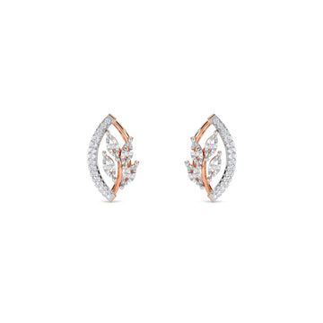 Classic Marquise Shaped Diamond Leaf Studs