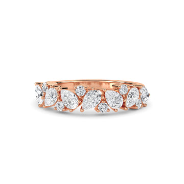 Dazzle Round & Pear Diamond Wedding Band