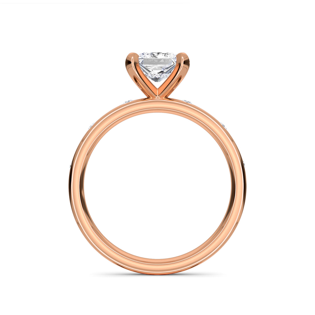 Charming Four Prong Princess Lab Grown Diamond Ring