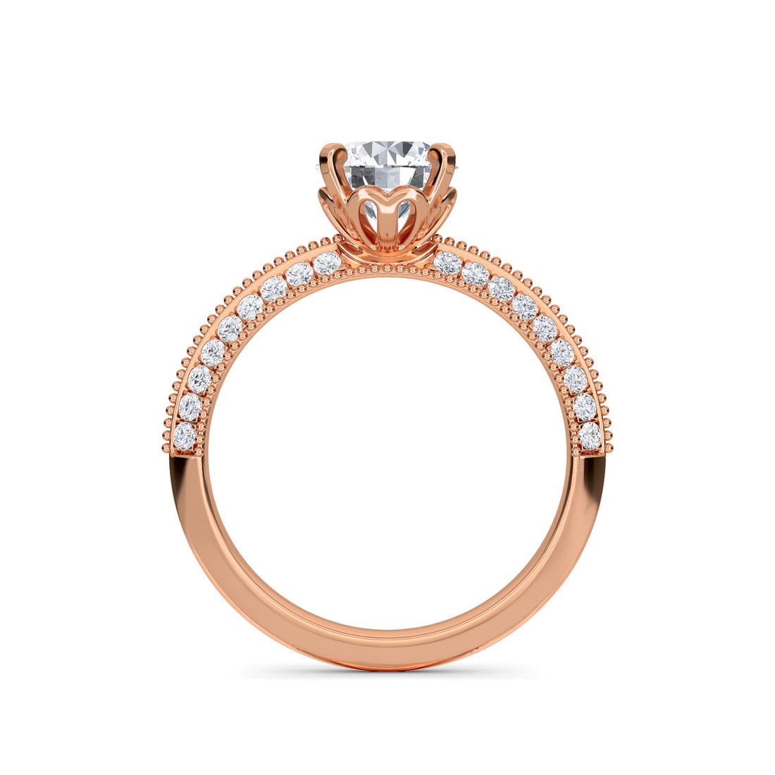 Exquisite Round Diamond Milgrain Set Ring