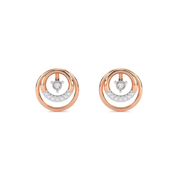 Concentric Circles Diamond Studs For Her