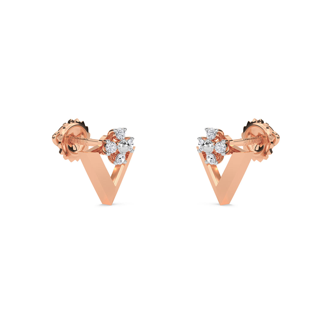 Classy Triangles Diamond Stud Earrings