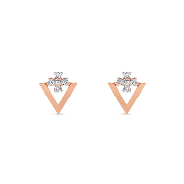 Classy Triangles Diamond Stud Earrings