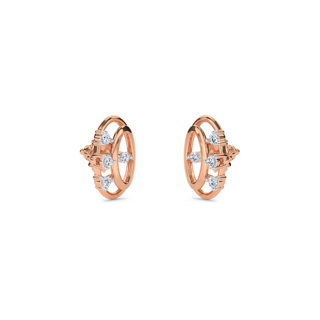 Oval Shaped Diamond Studs Earrings