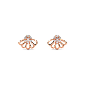 Modern Half Flower Design Studs Earrings