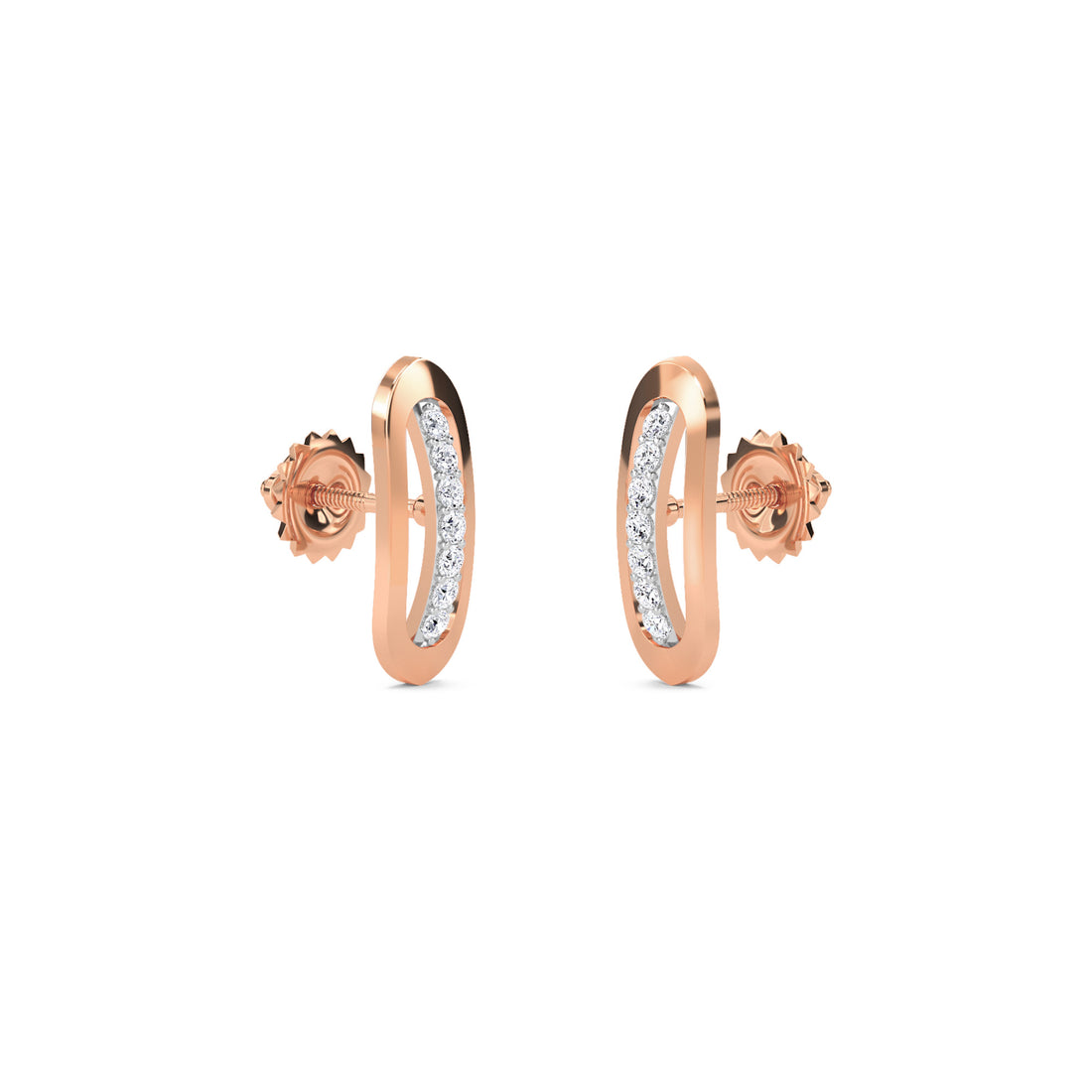 Stackable Diamond Bar Studs Earrings