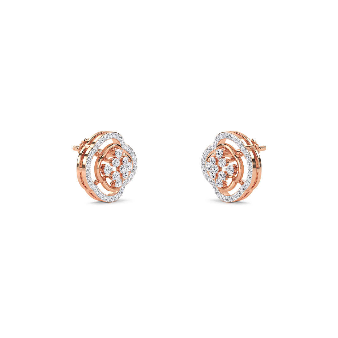 Floral Swag Diamond Studs Earrings