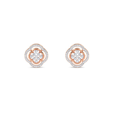 Floral Swag Diamond Studs Earrings