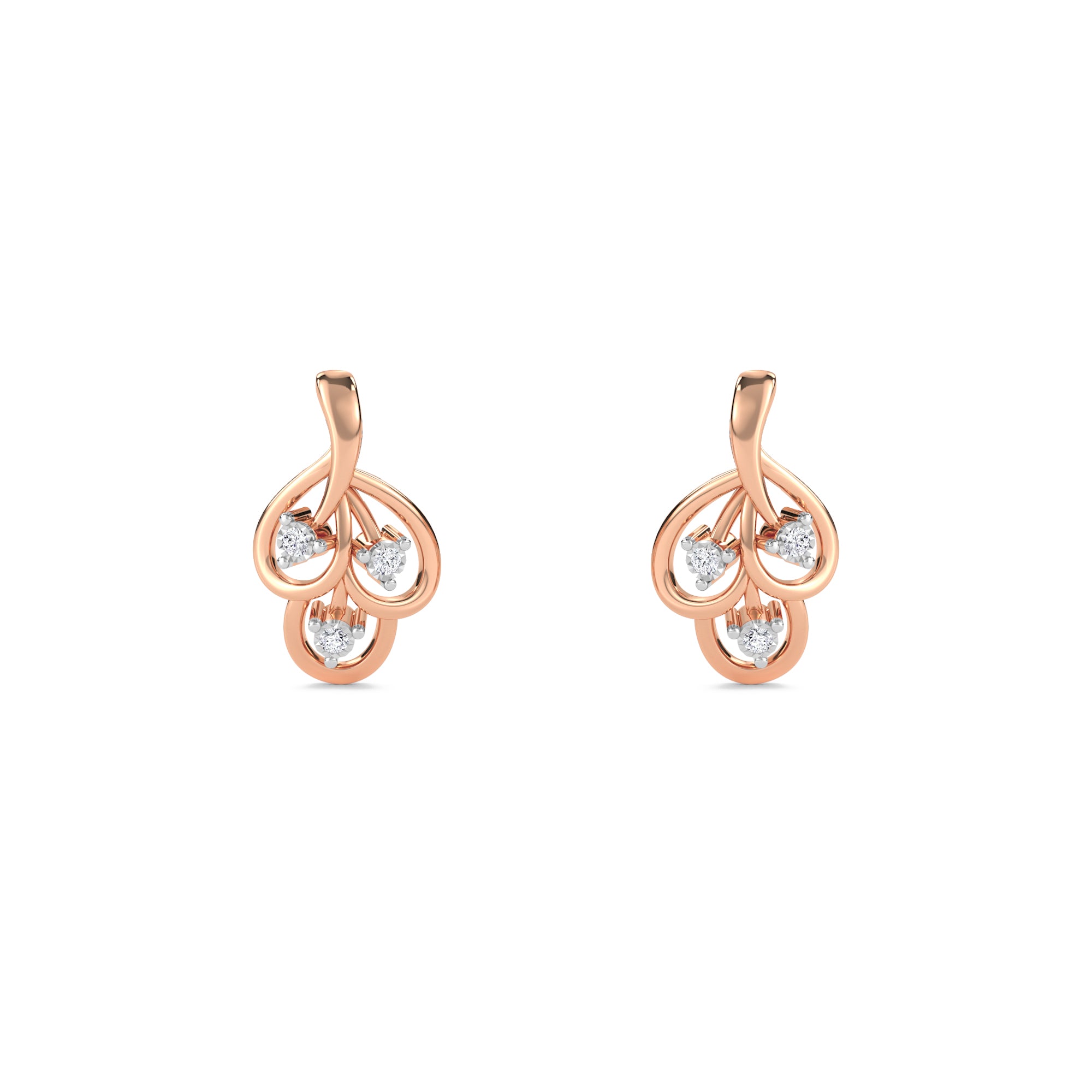 Unique Leaf Style Diamond Daily Wear Earrings