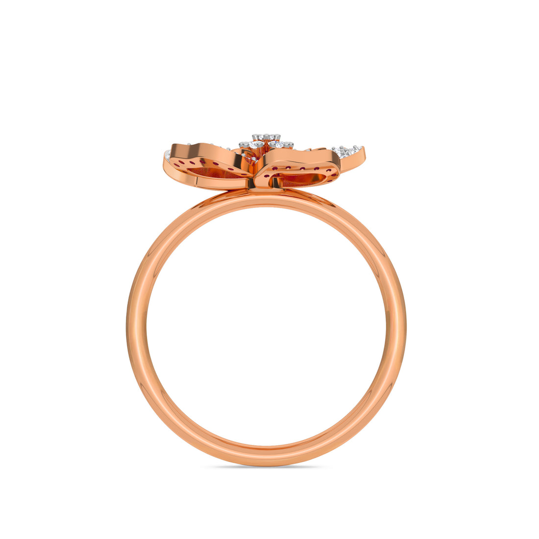 Designer Yellow Gold Diamond Floret Ring