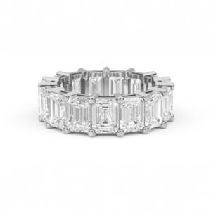 Emerald Cut Diamond Eternity Ring (Silver)