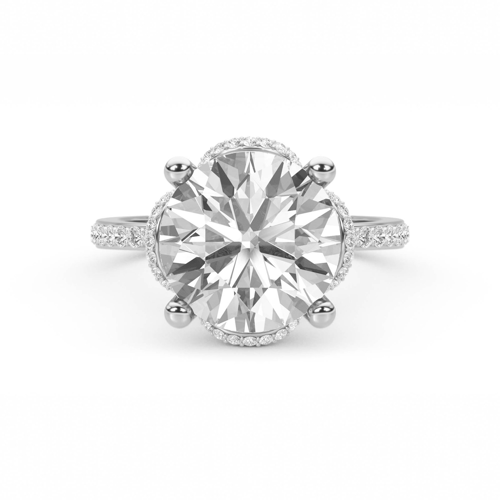 Regal Solitaire Engagement Diamond Ring (Silver)