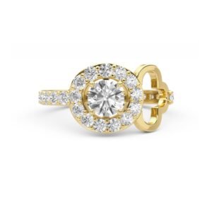 Halo Clover Diamond Ring