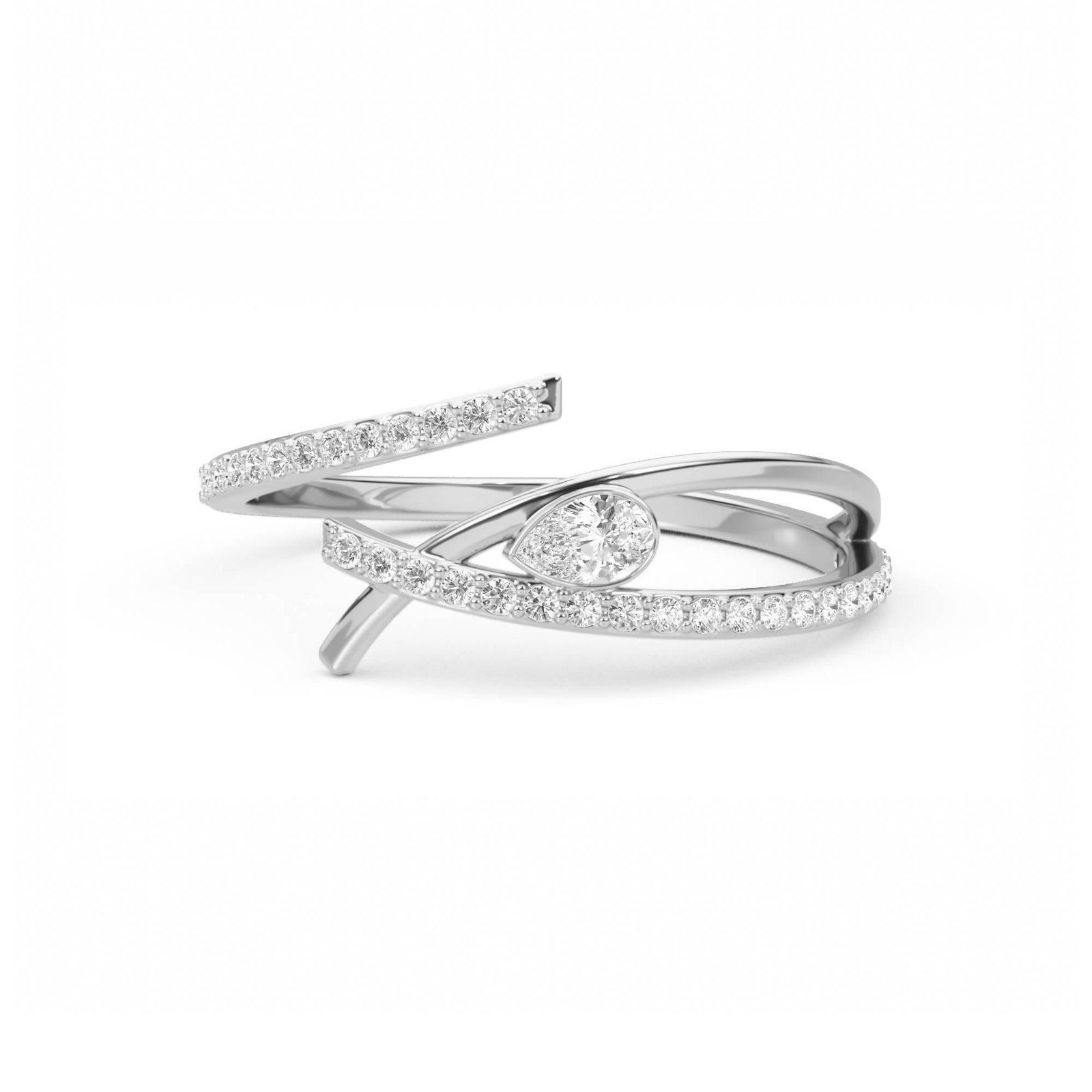 Twilight Dew Diamond Ring (Silver)