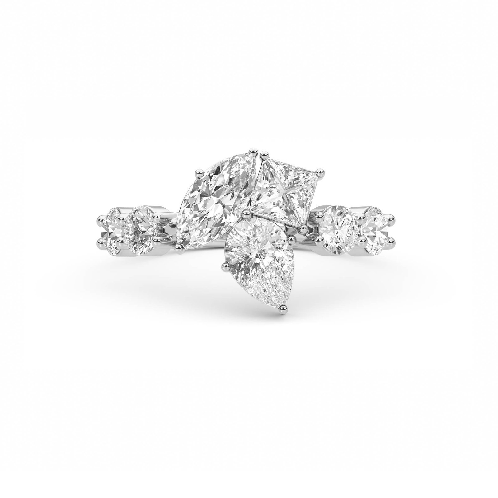 Aurora Trio Diamond Ring (Silver)