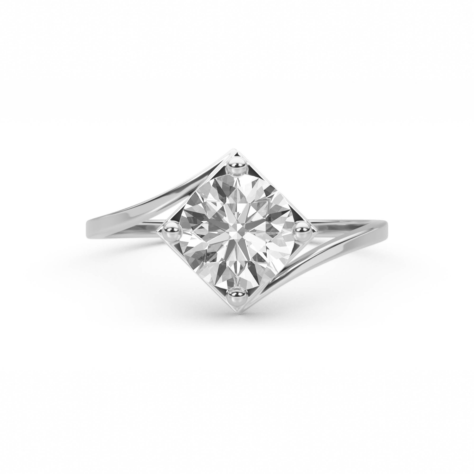 Signature Solitaire Diamond Ring (Silver)