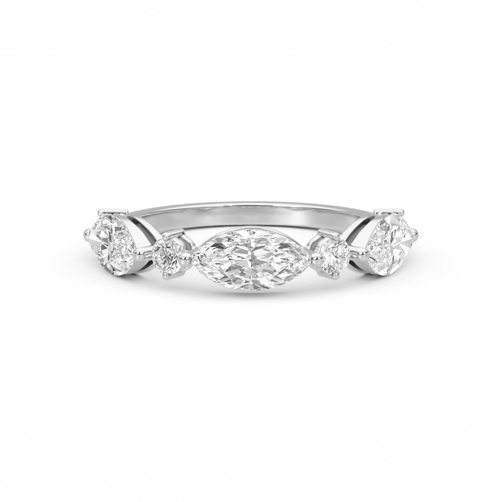 Marquise Harmony Diamond Ring (Silver)