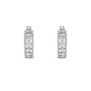 Lab Grown Diamond Delicate Hoop Earrings (Silver)