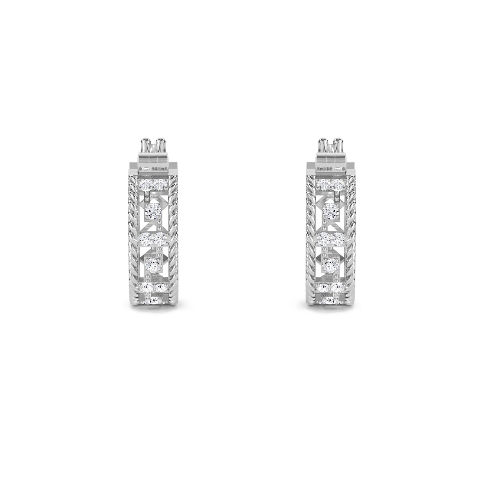 Lab Grown Diamond Delicate Hoop Earrings (Silver)