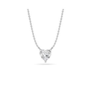 Dainty Heart Shape Diamond Lovely Pendant (Silver)