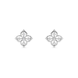 Elegant Leaf Style Tiny Studs Earrings (Silver)