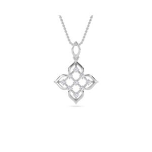 Floret Diamond Pendant For Women (Silver)