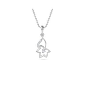 Art Deco Tiny Designer Diamond Pendant (Silver)