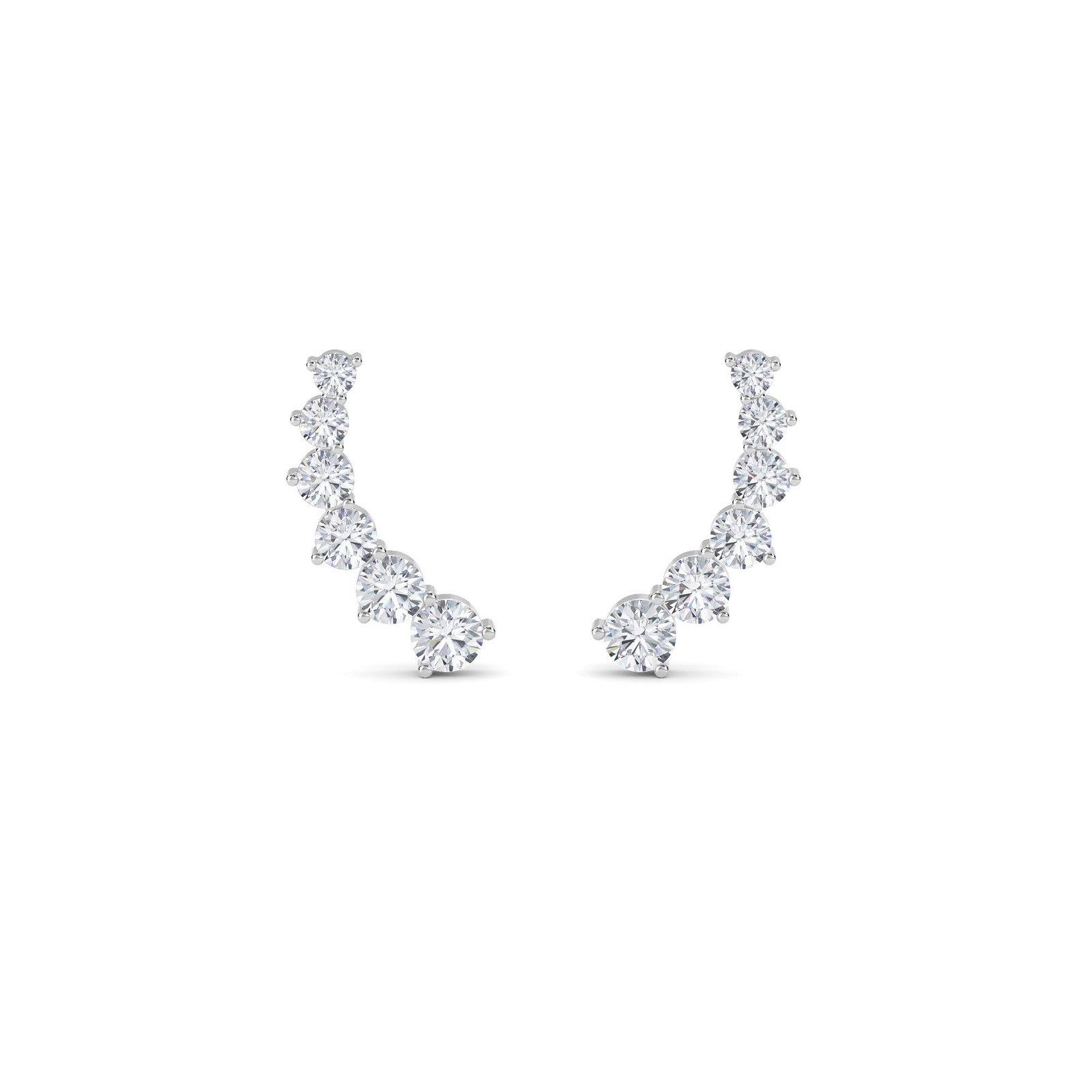 Climber Six Stone Fashion Earrings (Silver)