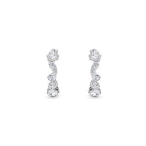 Dazzle Mix Diamond Hoop Earrings (Silver)