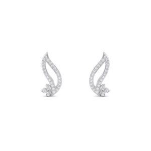 Luxury Carmen Round Diamond Studs Earrings (Silver)