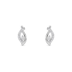Artistic Round Diamond Stud Earrings (Silver)