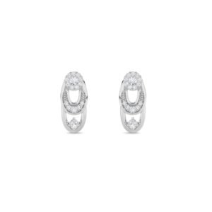 Modern Lab Grown Diamond Earrings (Silver)