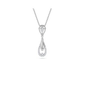 Eegance Diamond Pear Drop Pendant (Silver)