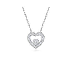 Hearty Drop Lab Grown Diamond Pendant (Silver)