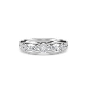 Elegant Diamond Cluster Engagement Ring (Silver)