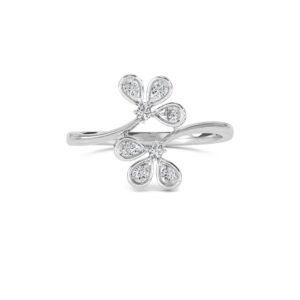 Groovy Diamond Stackable Open Wedding Band (Silver)