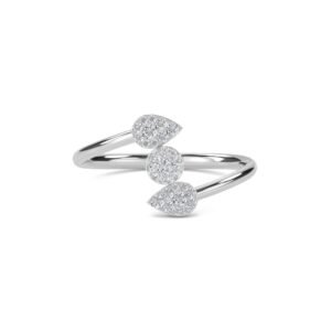 Stylish By Pass Setting Leaf Band (Silver)