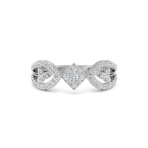 Trendy Lab Grown Diamond Womens Ring (Silver)