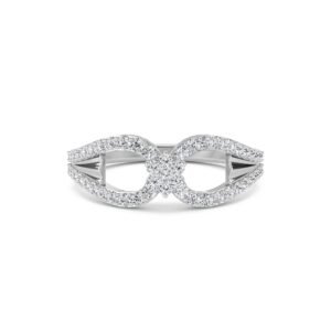 Infinity Shape Round Lab Grown Diamond Ring (Silver)