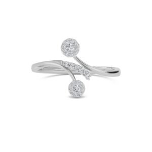 Fancy By Pass Setting Diamond Ring (Silver)