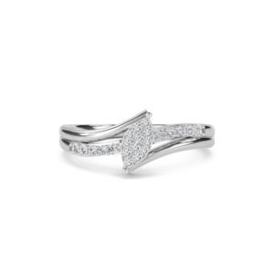 Marquise Shape Diamond Cluster East West Ring (Silver)